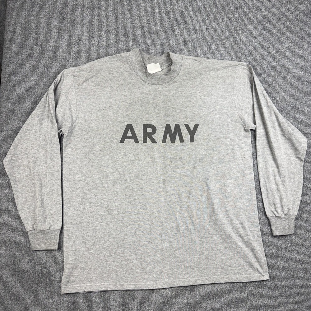 Vintage Army Shirt Mens 2XL Gray Long Sleeve PT Training PFU Unicor 2000s